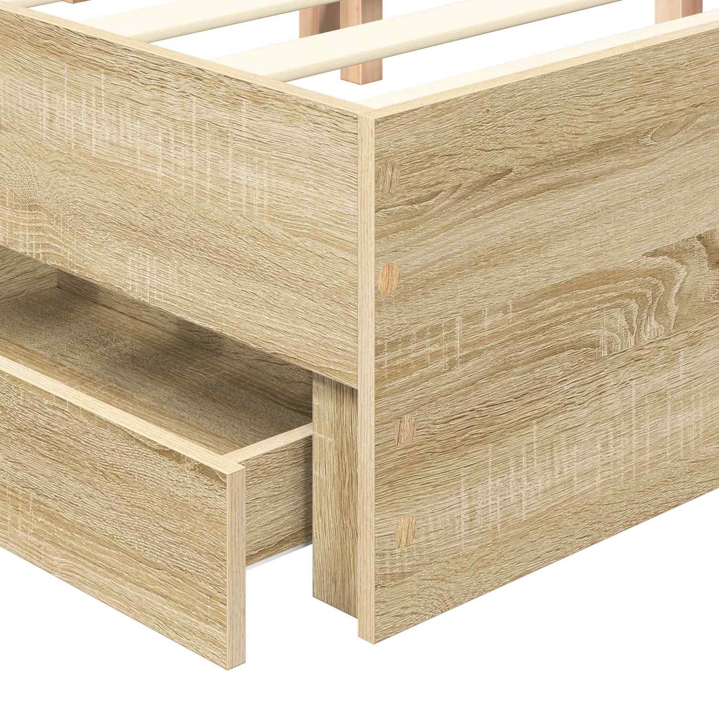 Bed Frame with Drawer Sonoma Oak 200 x 200 cm Engineer Wood