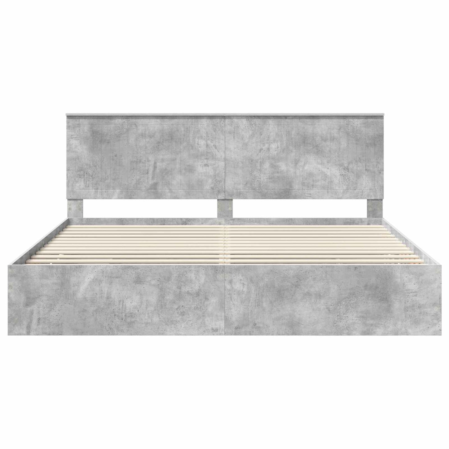 Bed Frame with Drawer Concrete Grey 200 x 200 cm Engineer Wood