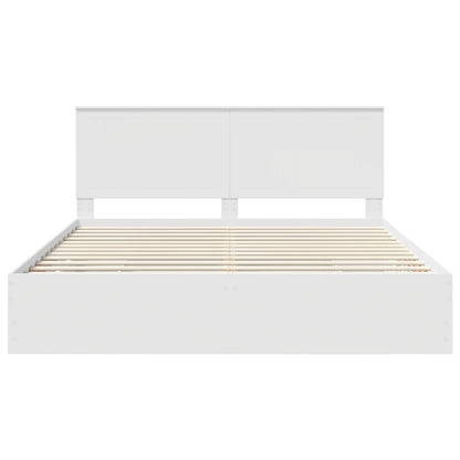 Bed Frame with Drawer White 180 x 200 cm Engineer Wood