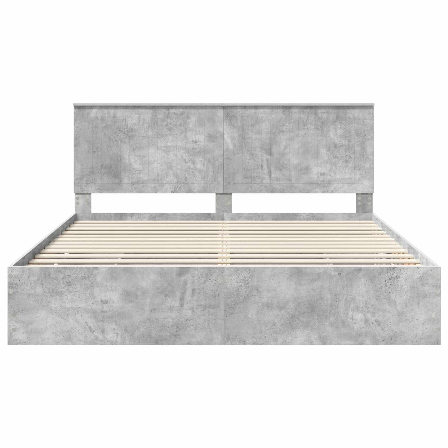 Bed Frame with Drawer Concrete Grey 180 x 200 cm Engineer Wood
