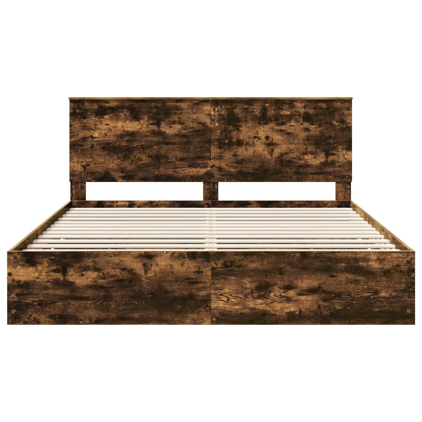 Bed Frame with Drawer Smoked Oak 180 x 200 cm Engineer Wood