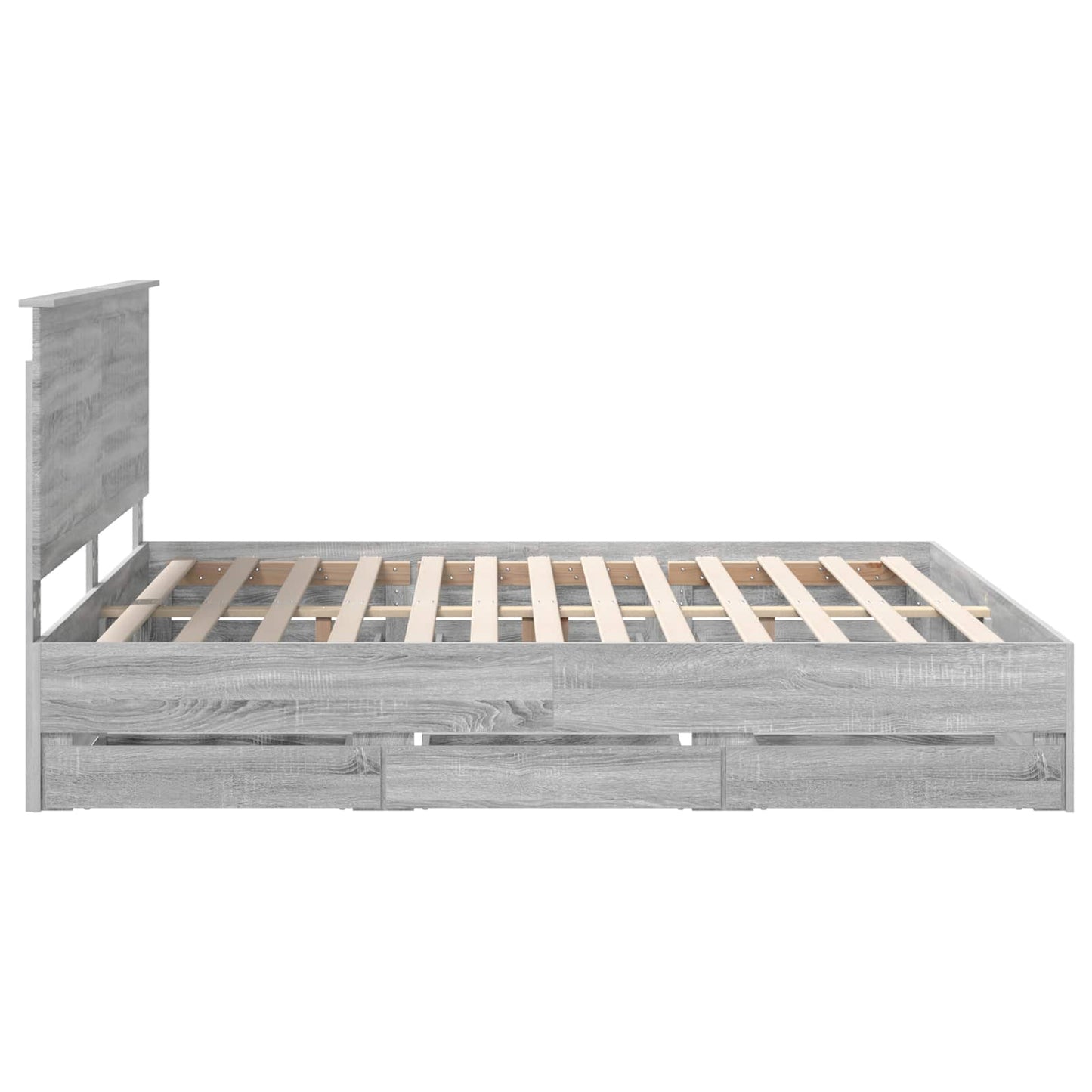 Bed Frame with Drawer Grey Sonoma 180 x 200 cm Engineer Wood