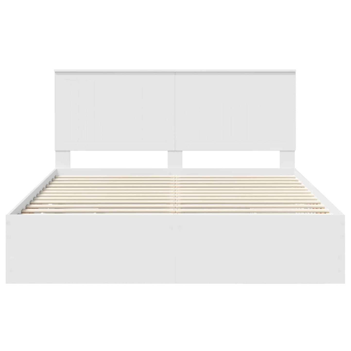 Bed Frame with Drawer White 160 x 200 cm Engineer Wood