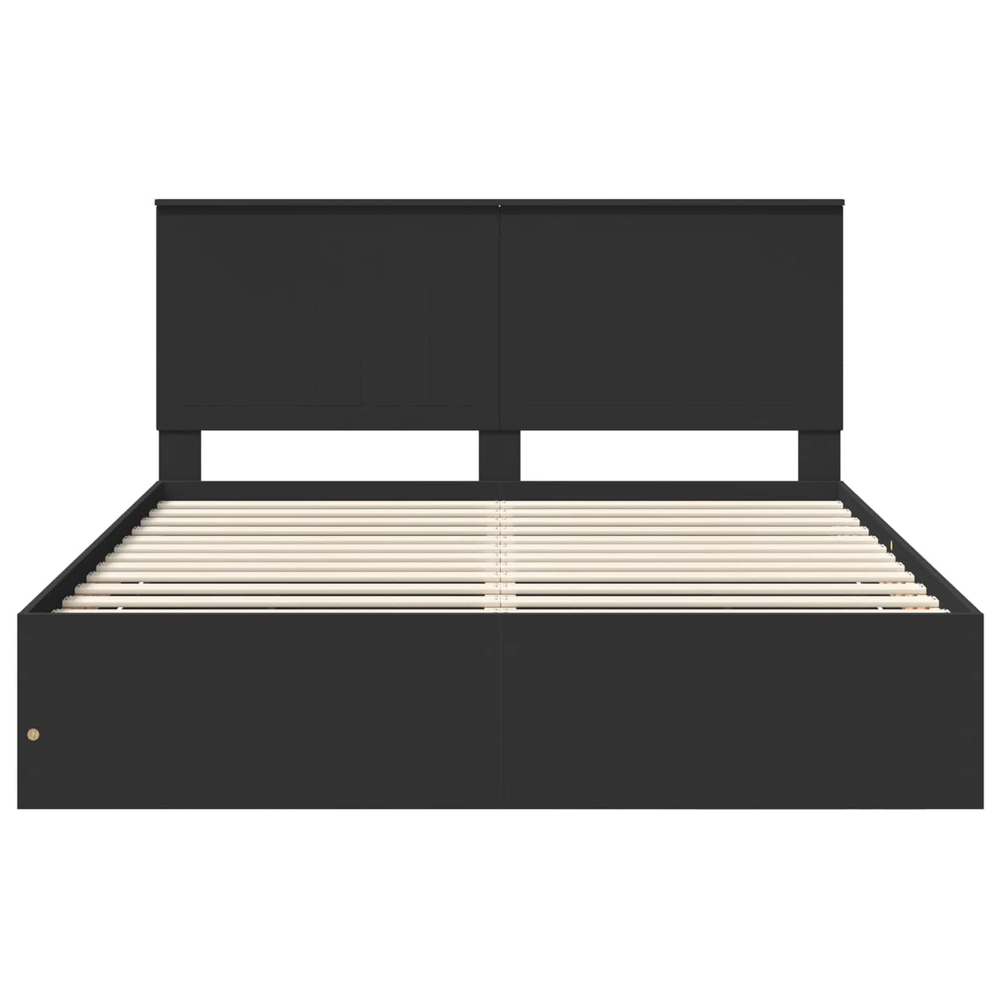 Bed Frame with Drawer Black 160 x 200 cm Engineer Wood