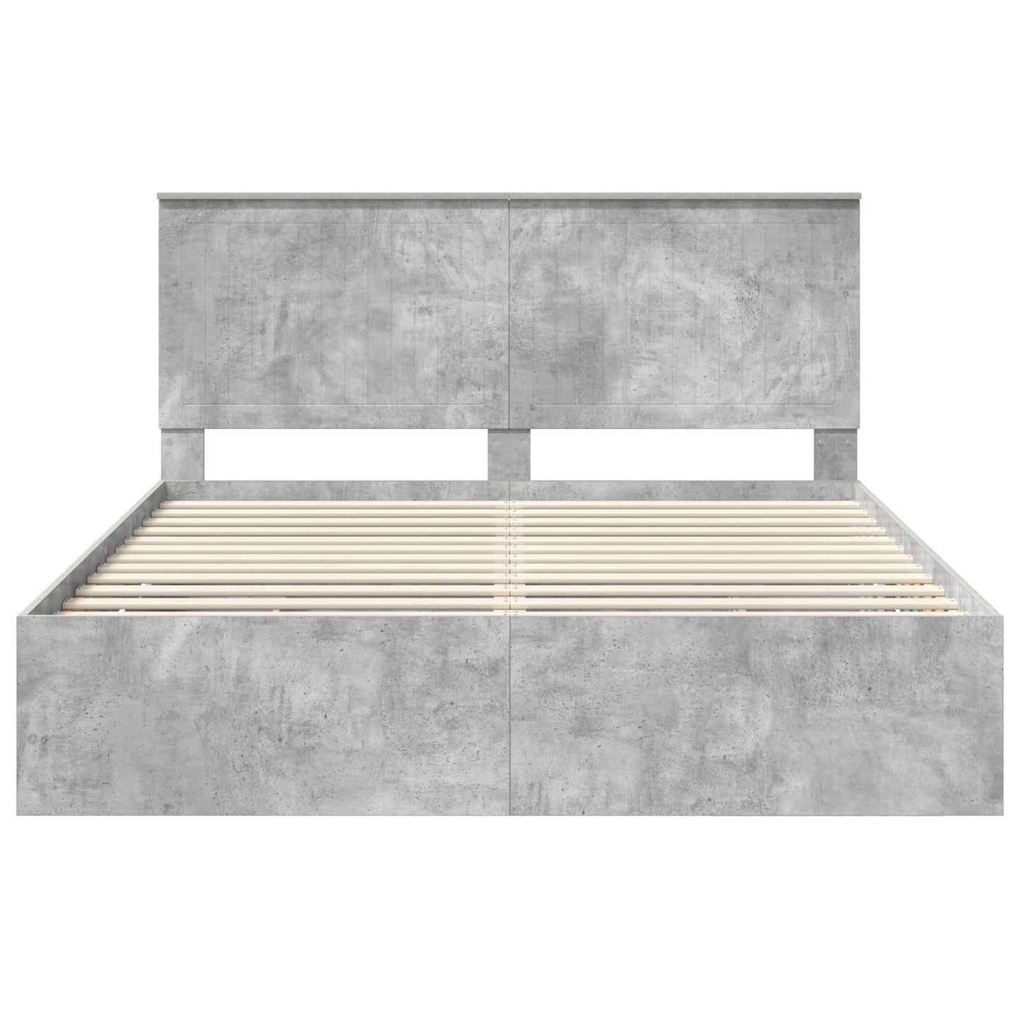 Bed Frame with Drawer Concrete Grey 160 x 200 cm Engineer Wood