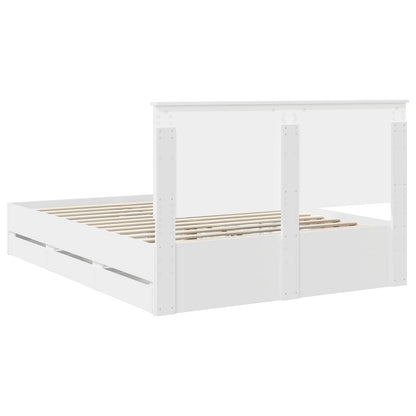 Bed Frame with Drawer White 150 x 200 cm Engineer Wood