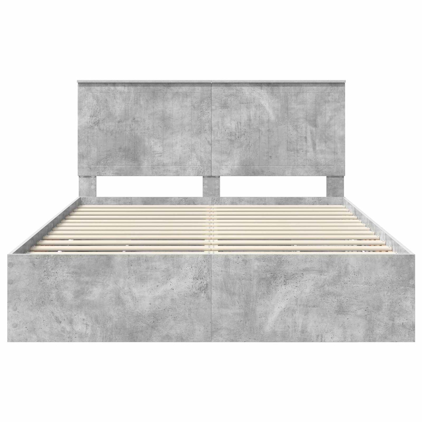 Bed Frame with Drawer Concrete Grey 150 x 200 cm Engineer Wood