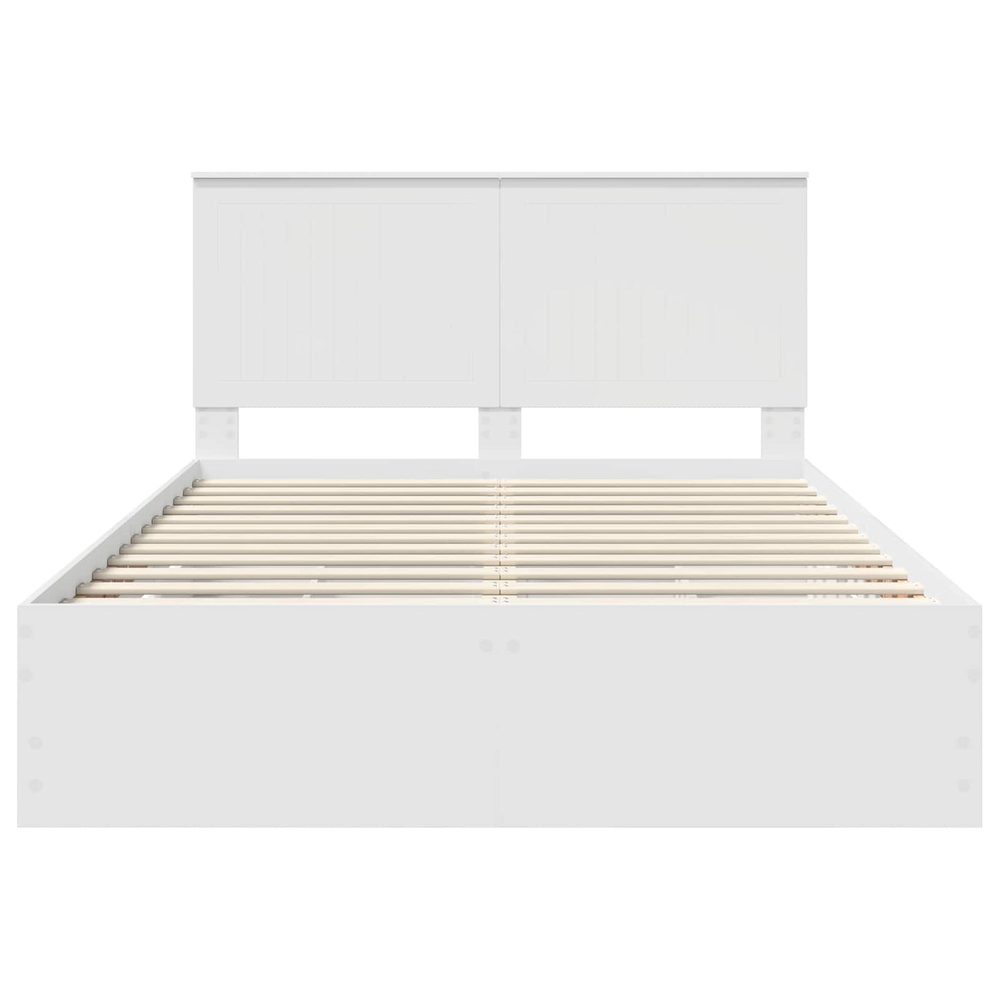 Bed Frame with Drawer White 140 x 190 cm Engineer Wood