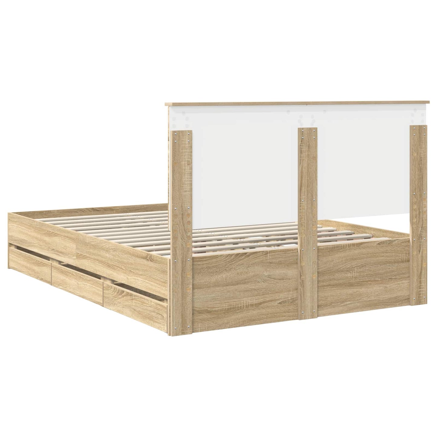 Bed Frame with Drawer Sonoma Oak 140 x 190 cm Engineer Wood