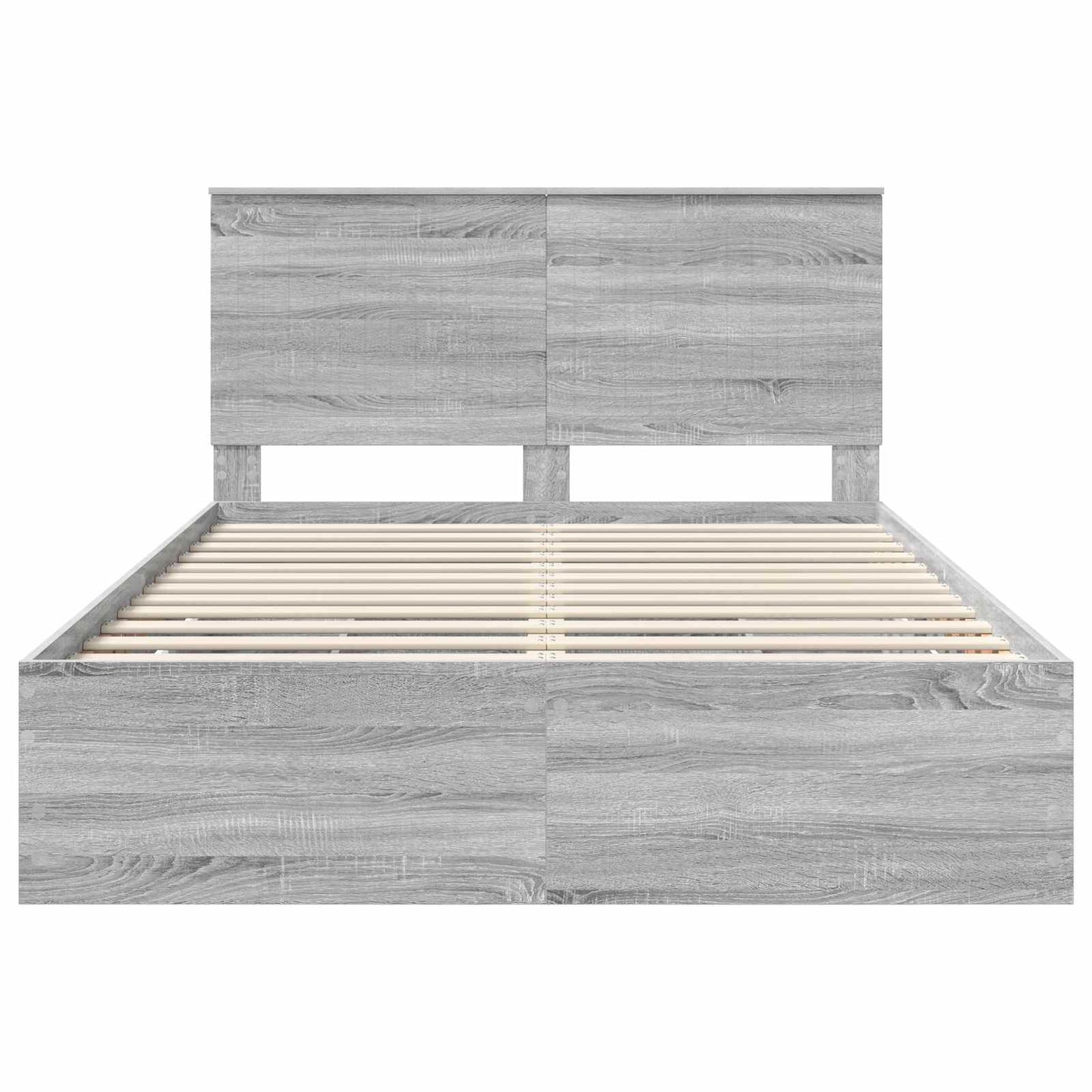Bed Frame with Drawer Grey Sonoma 140 x 190 cm Engineer Wood