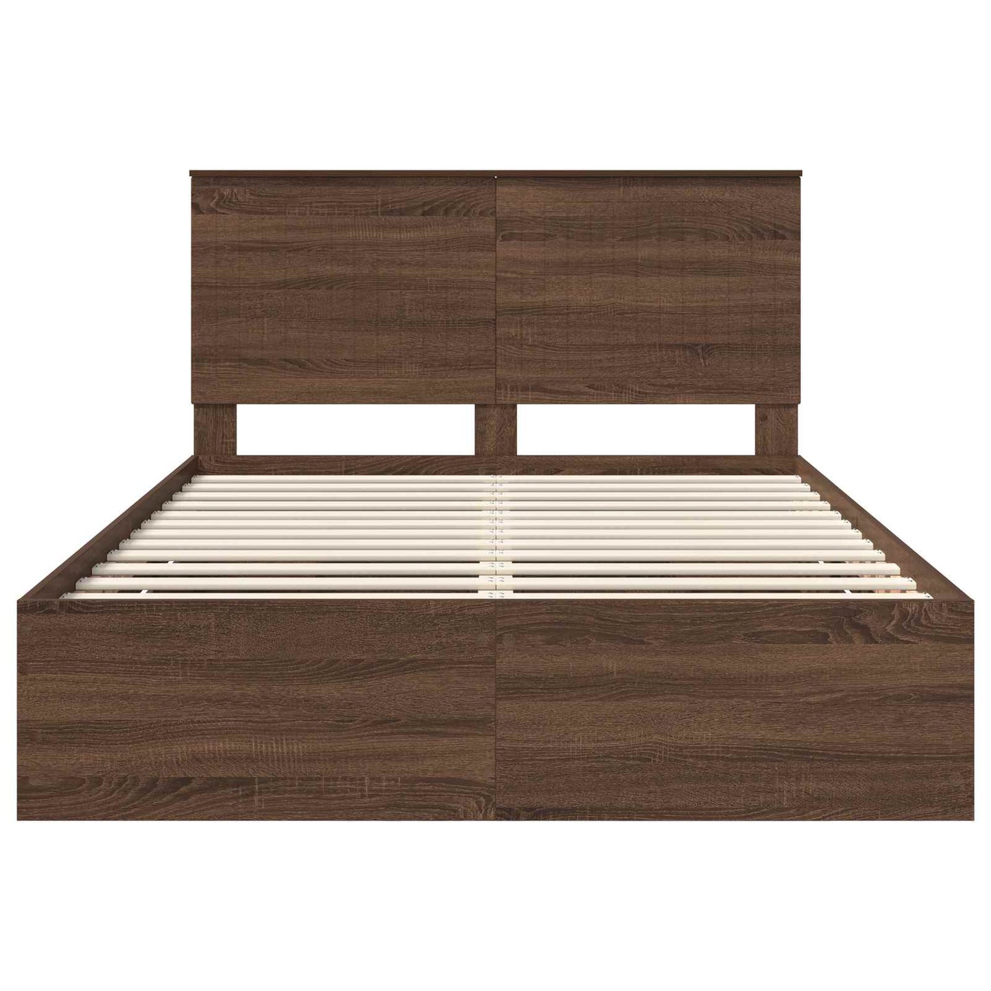 Bed Frame with Drawer Brown Oak 140 x 200 cm Engineer Wood