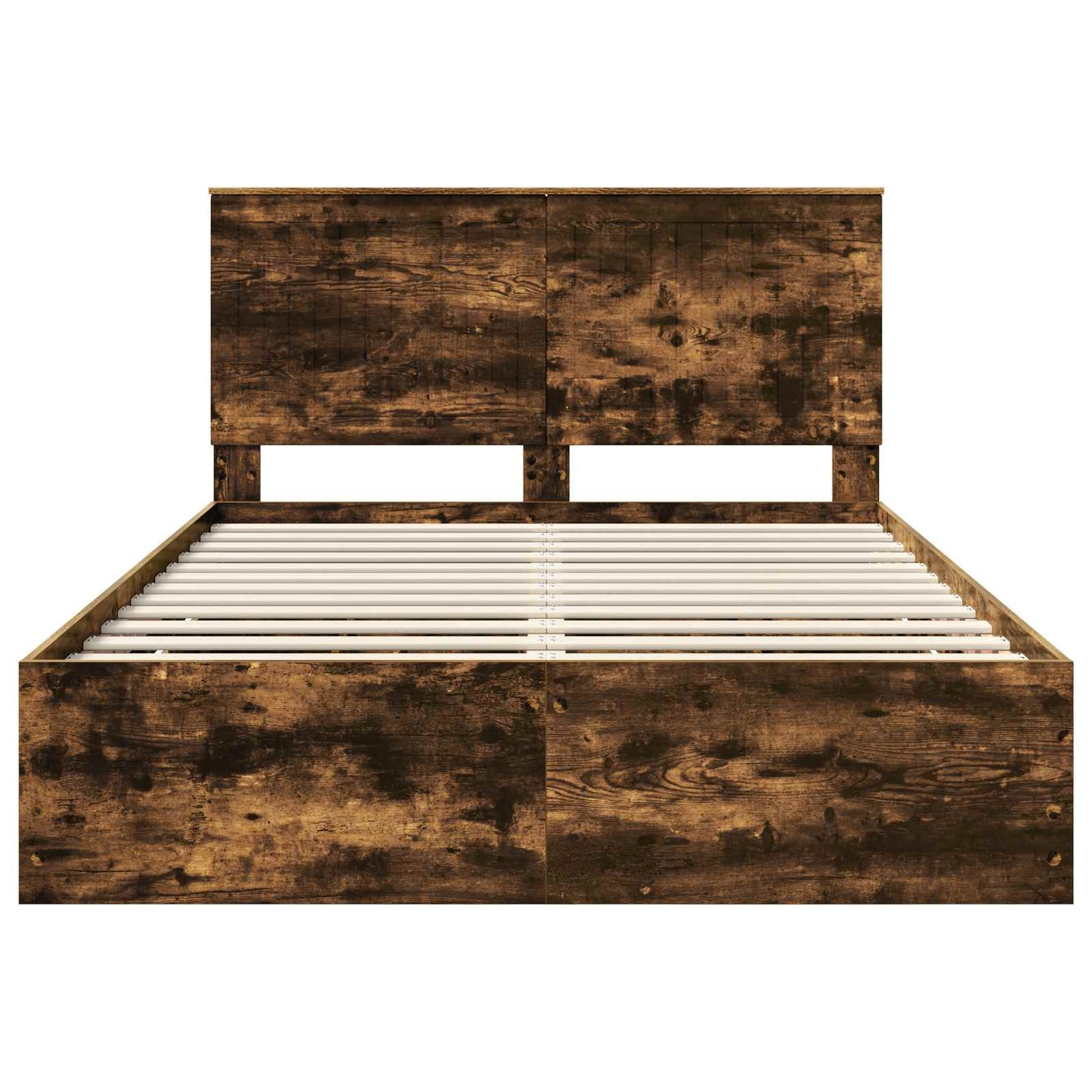 Bed Frame with Drawer Smoked Oak 135 x 190 cm Engineer Wood