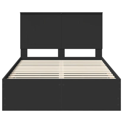 Bed Frame with Drawer Black 120 x 190 cm Engineer Wood
