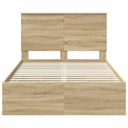 Bed Frame with Drawer Sonoma Oak 120 x 190 cm Engineer Wood