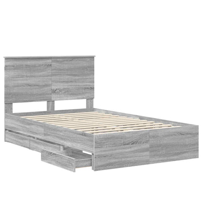 Bed Frame with Drawer Grey Sonoma 120 x 190 cm Engineer Wood