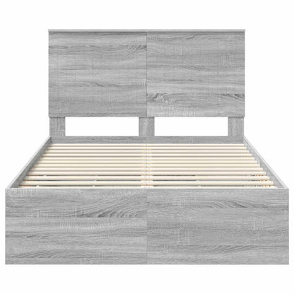 Bed Frame with Drawer Grey Sonoma 120 x 190 cm Engineer Wood