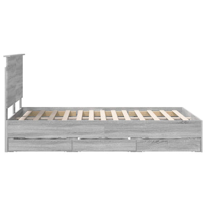 Bed Frame with Drawer Grey Sonoma 120 x 190 cm Engineer Wood
