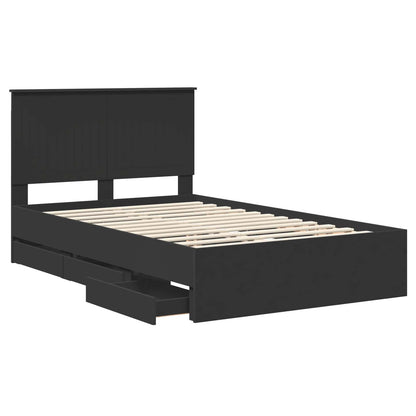 Bed Frame with Drawer Black 120 x 200 cm Engineer Wood