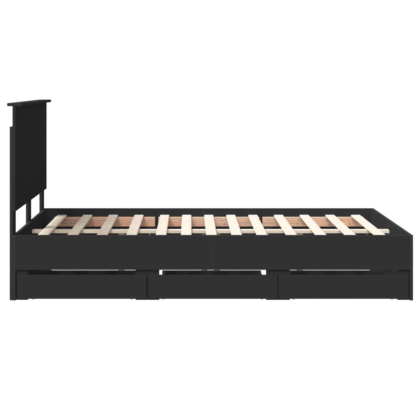 Bed Frame with Drawer Black 120 x 200 cm Engineer Wood
