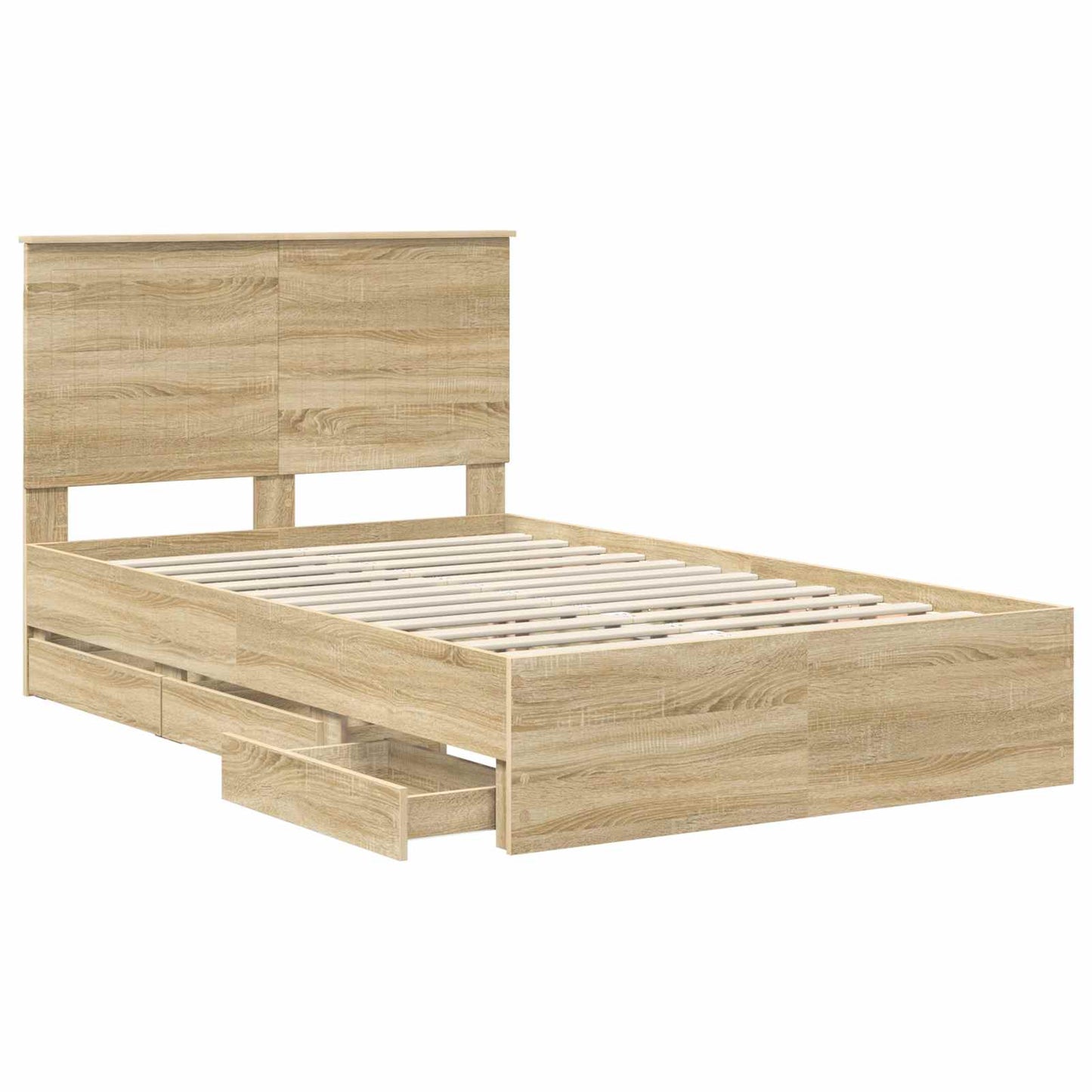Bed Frame with Drawer Sonoma Oak 120 x 200 cm Engineer Wood