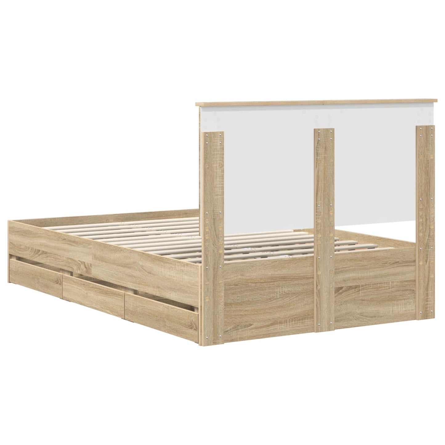 Bed Frame with Drawer Sonoma Oak 120 x 200 cm Engineer Wood