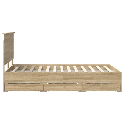 Bed Frame with Drawer Sonoma Oak 120 x 200 cm Engineer Wood