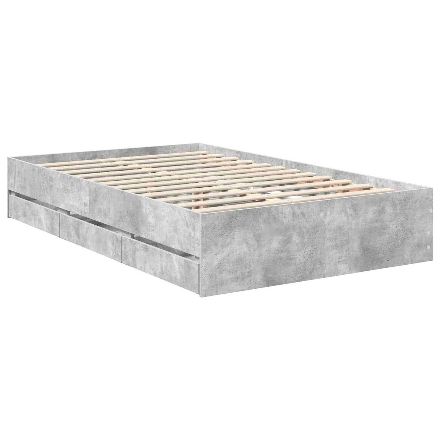 Bed Frame with Drawer Concrete Grey 120 x 200 cm Engineer Wood