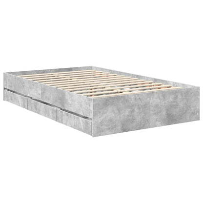 Bed Frame with Drawer Concrete Grey 120 x 200 cm Engineer Wood