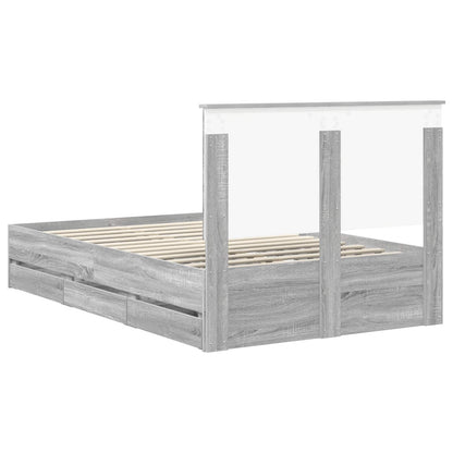 Bed Frame with Drawer Grey Sonoma 120 x 200 cm Engineer Wood