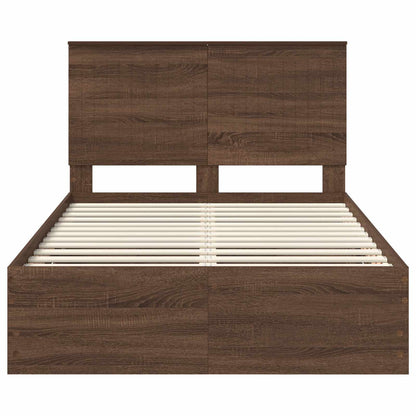 Bed Frame with Drawer Brown Oak 120 x 200 cm Engineer Wood