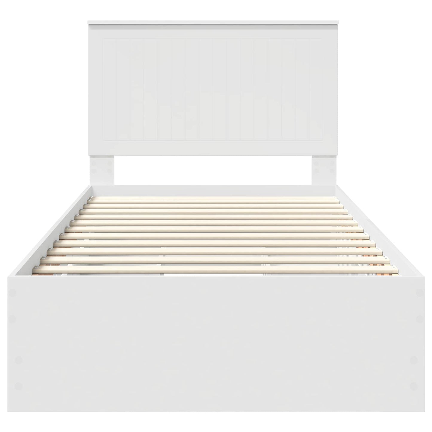 Bed Frame with Drawer White 100 x 200 cm Engineer Wood