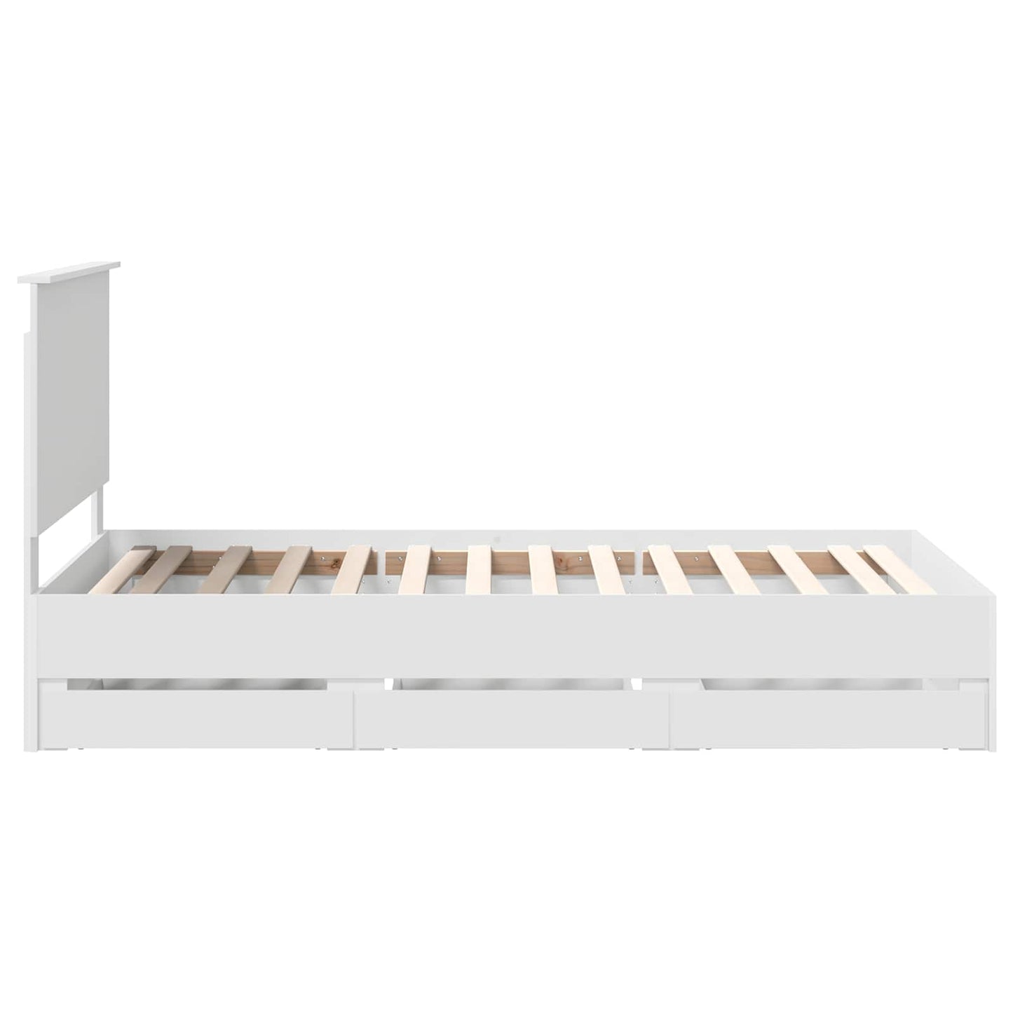 Bed Frame with Drawer White 100 x 200 cm Engineer Wood