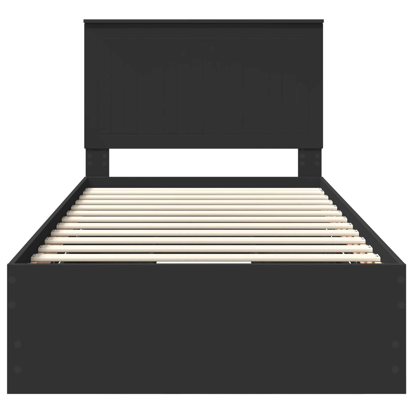 Bed Frame with Drawer Black 100 x 200 cm Engineer Wood