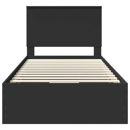 Bed Frame with Drawer Black 100 x 200 cm Engineer Wood