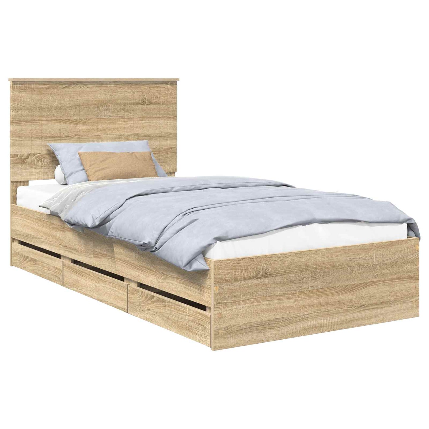 Bed Frame with Drawer Sonoma Oak 100 x 200 cm Engineer Wood