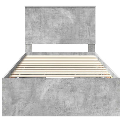 Bed Frame with Drawer Concrete Grey 100 x 200 cm Engineer Wood