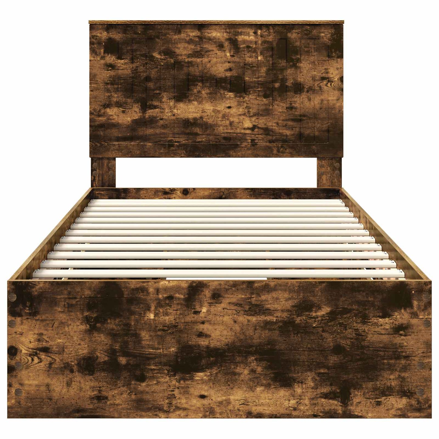 Bed Frame with Drawer Smoked Oak 100 x 200 cm Engineer Wood