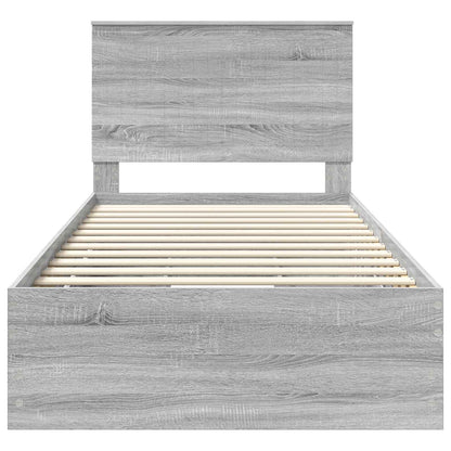Bed Frame with Drawer Grey Sonoma 100 x 200 cm Engineer Wood