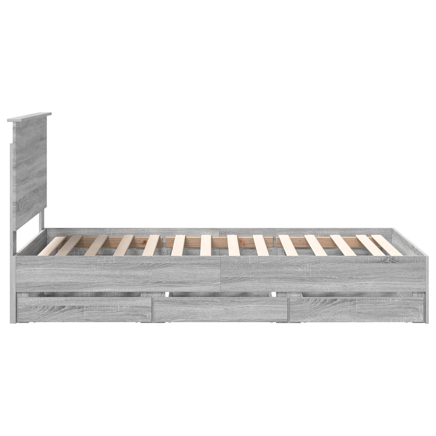 Bed Frame with Drawer Grey Sonoma 100 x 200 cm Engineer Wood