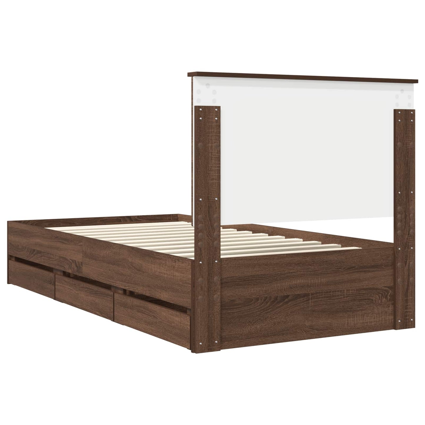 Bed Frame with Drawer Brown Oak 100 x 200 cm Engineer Wood