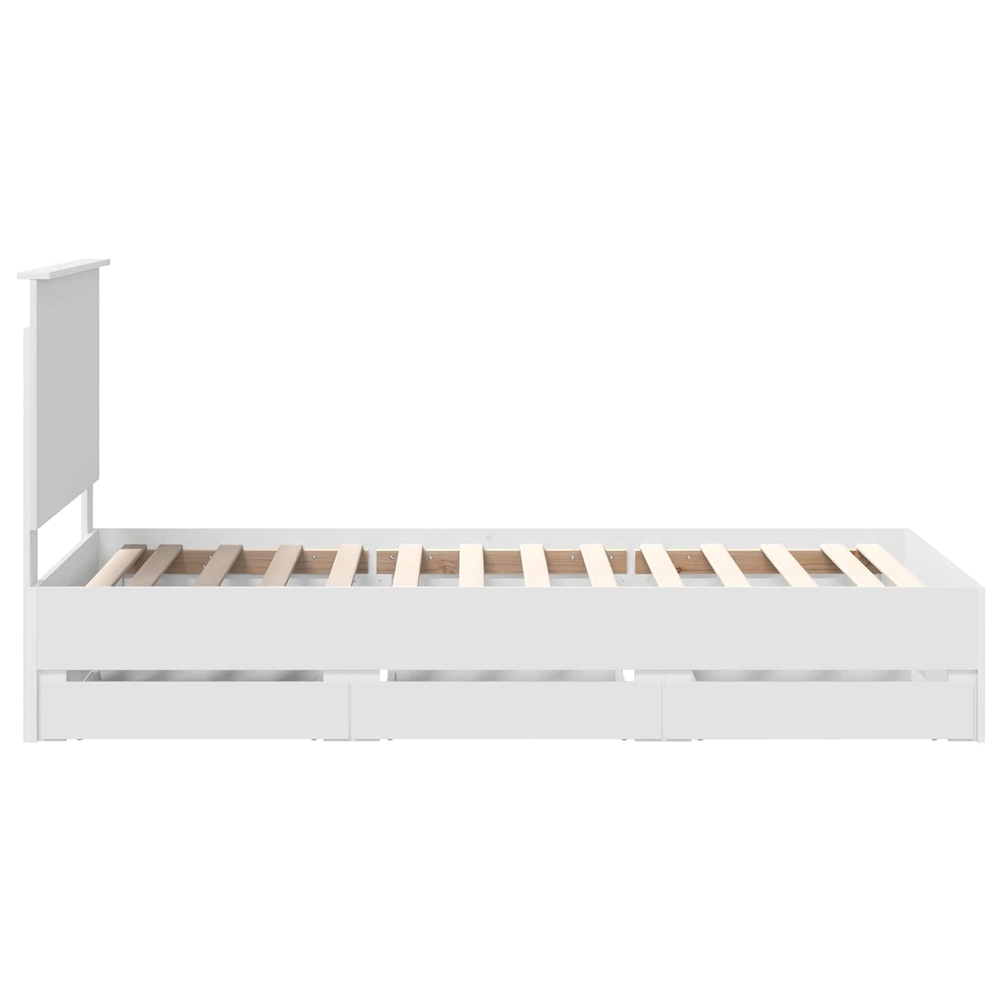 Bed Frame with Drawer White 90 x 190 cm Engineer Wood
