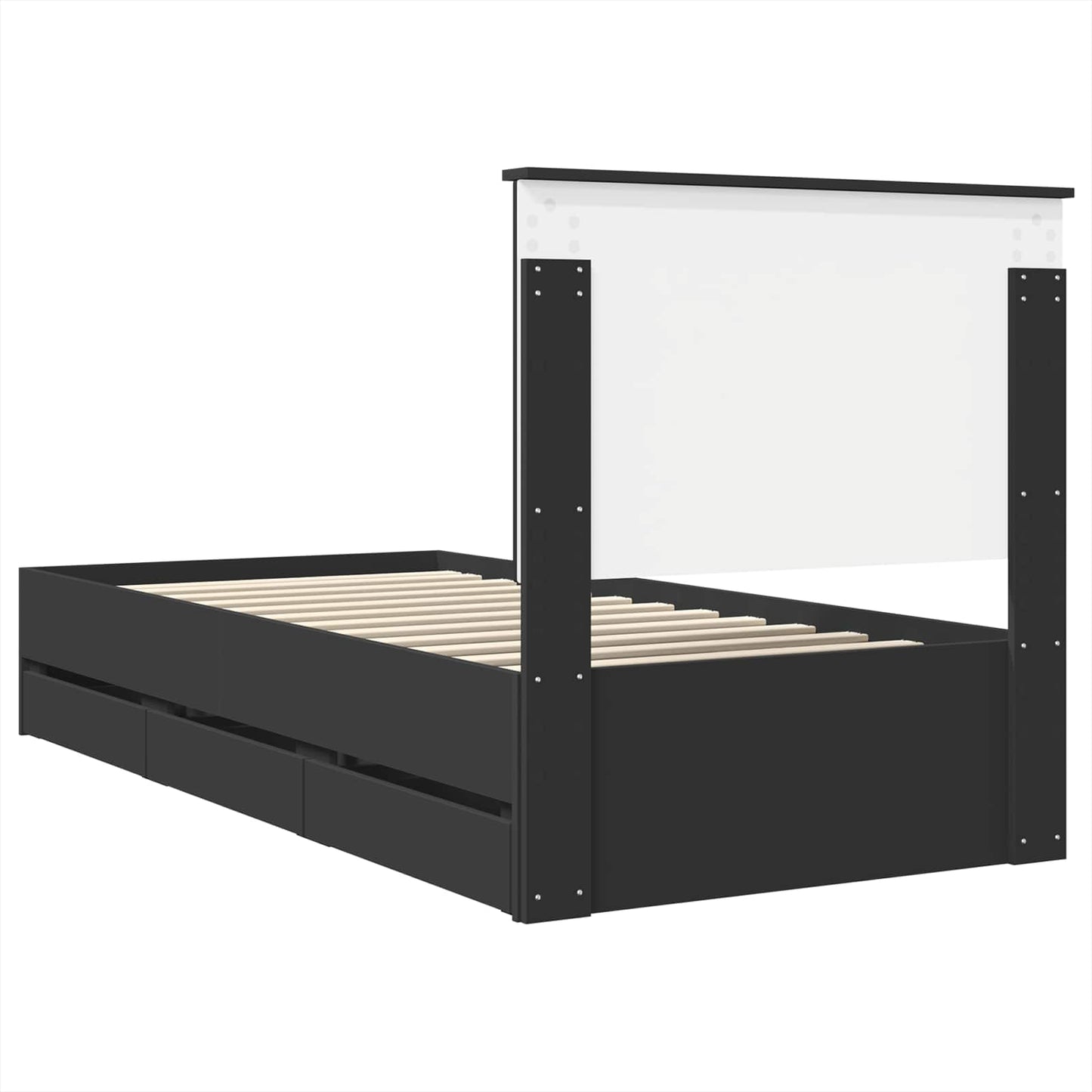 Bed Frame with Drawer Black 90 x 190 cm Engineer Wood