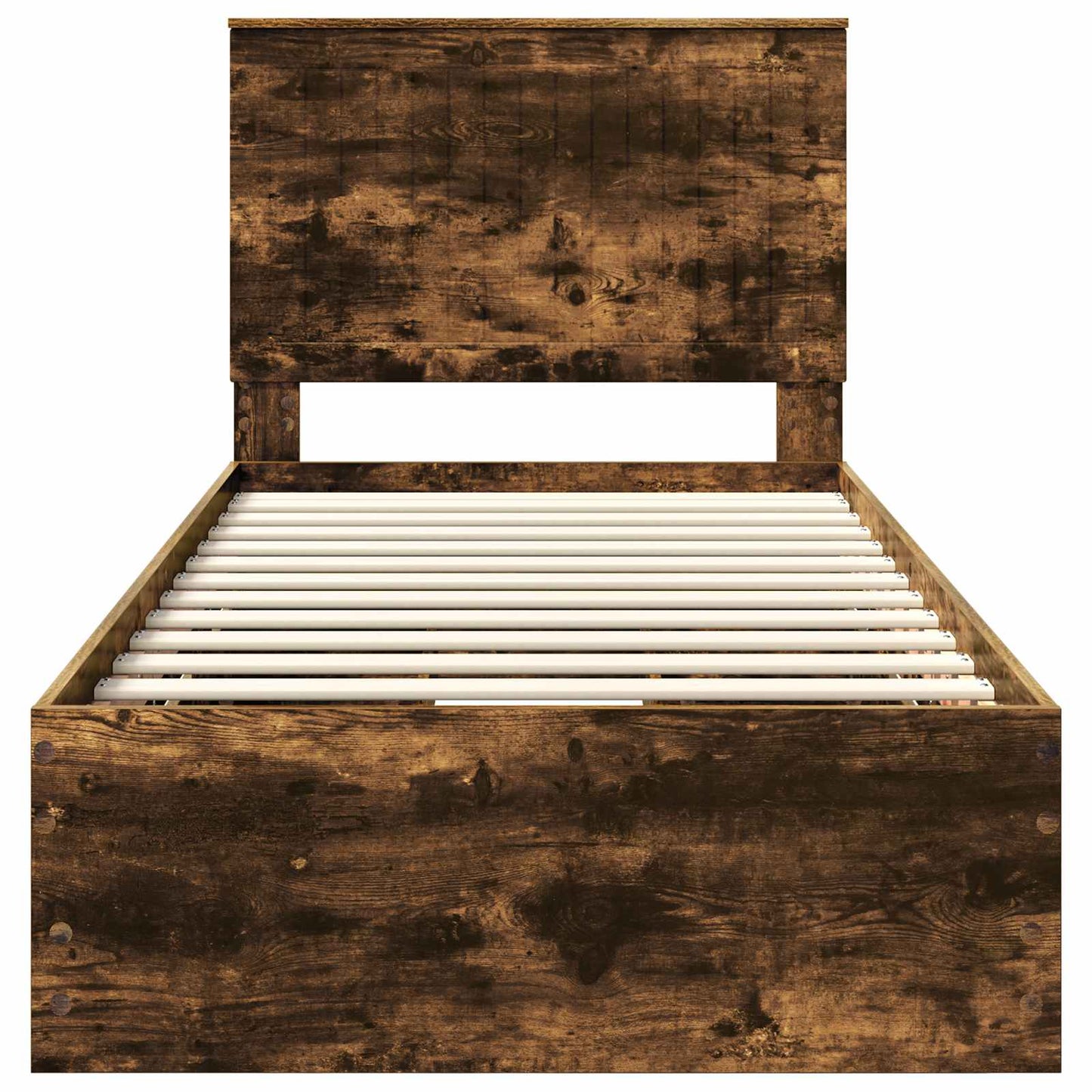 Bed Frame with Drawer Smoked Oak 90 x 190 cm Engineer Wood