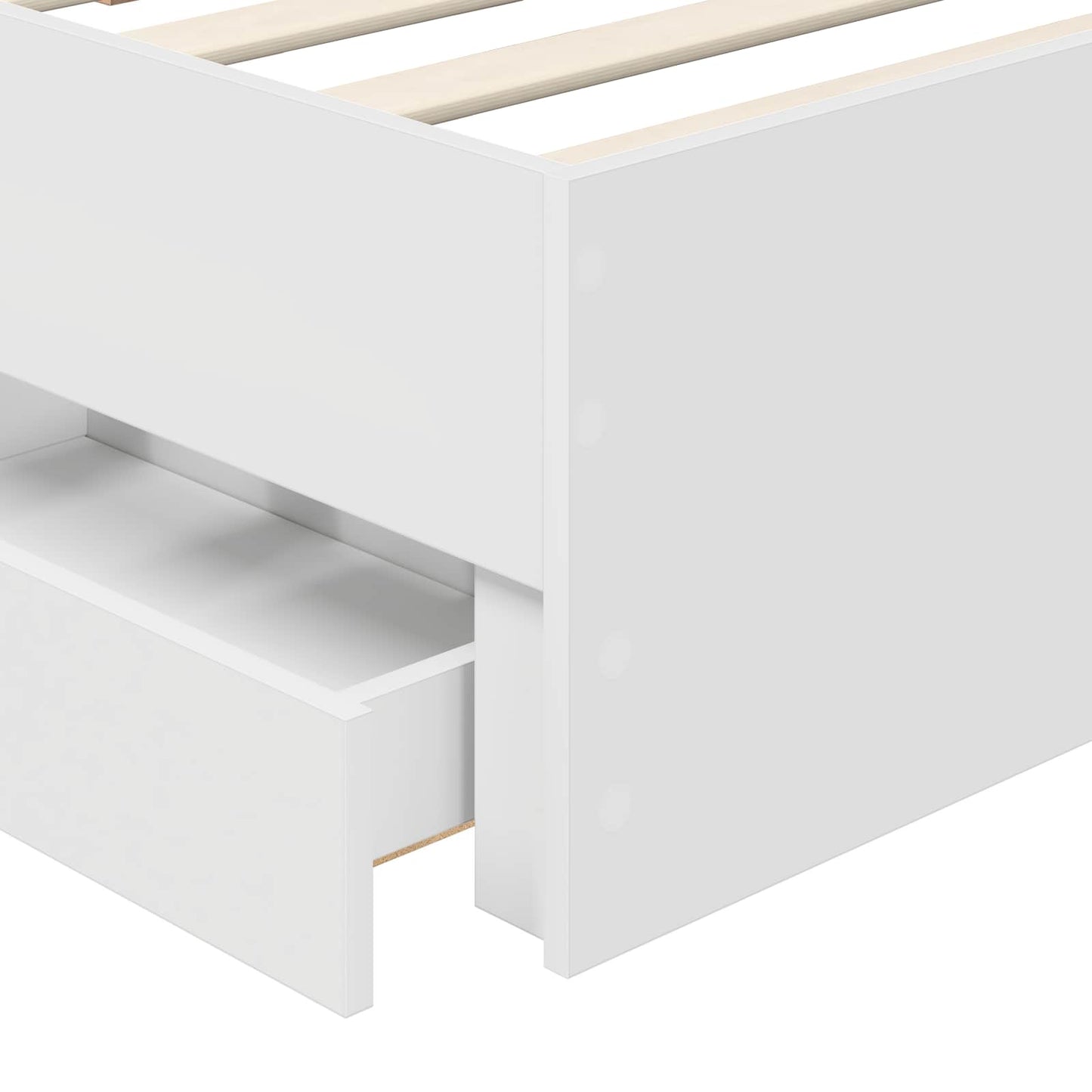Bed Frame with Drawer White 90 x 200 cm Engineer Wood