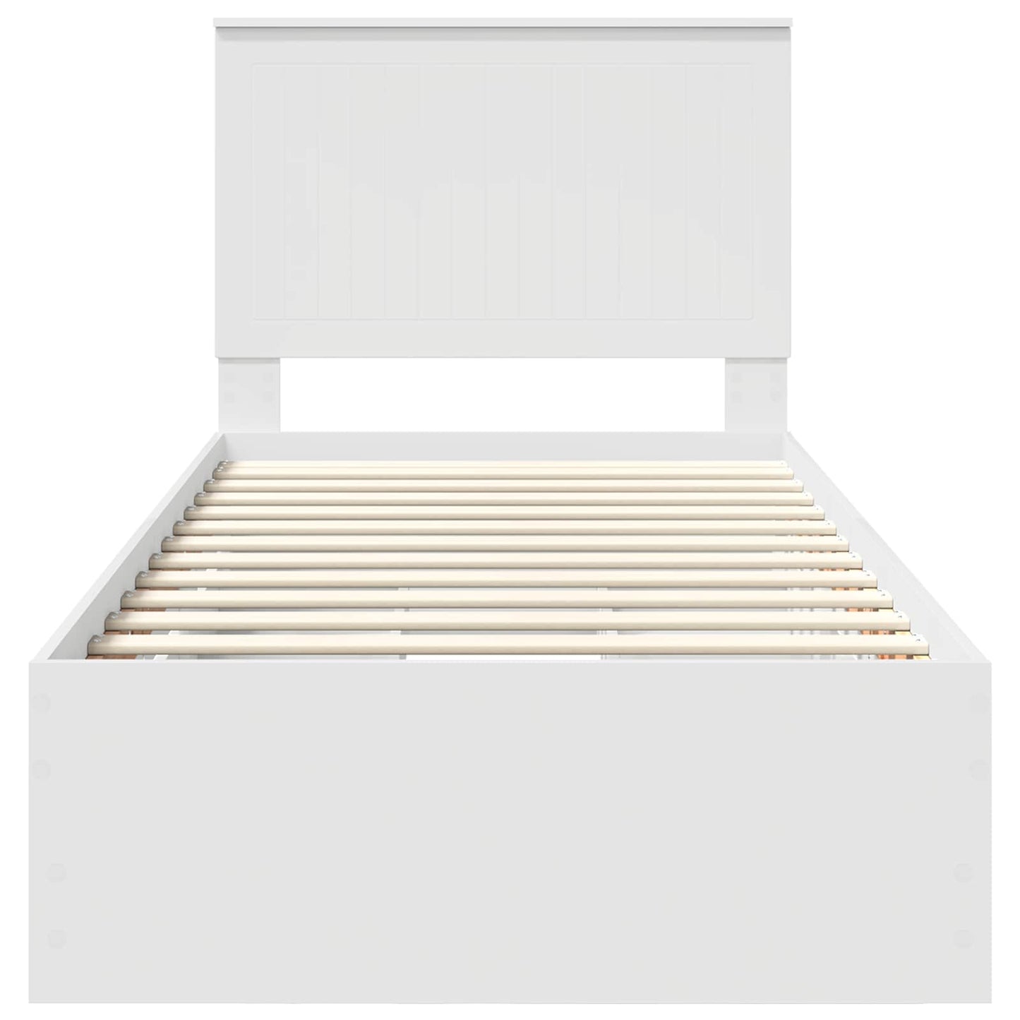 Bed Frame with Drawer White 90 x 200 cm Engineer Wood