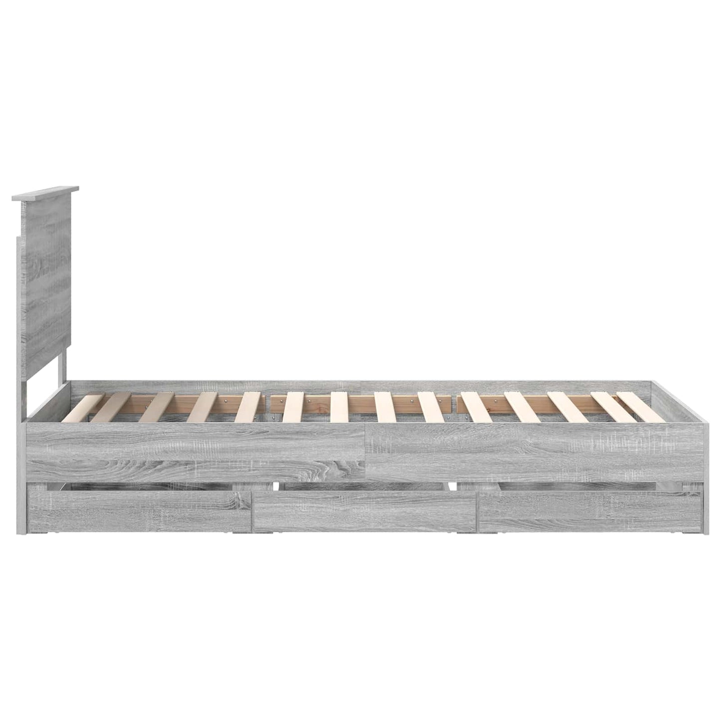 Bed Frame with Drawer Grey Sonoma 90 x 200 cm Engineer Wood
