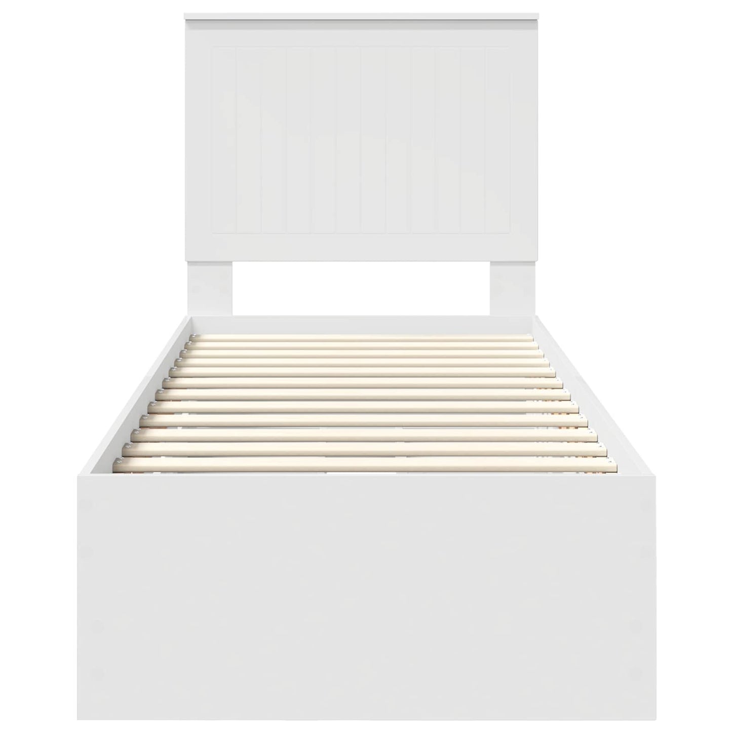 Bed Frame with Drawer White 75 x 190 cm Engineer Wood