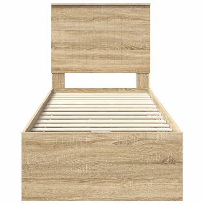 Bed Frame with Drawer Sonoma Oak 75 x 190 cm Engineer Wood