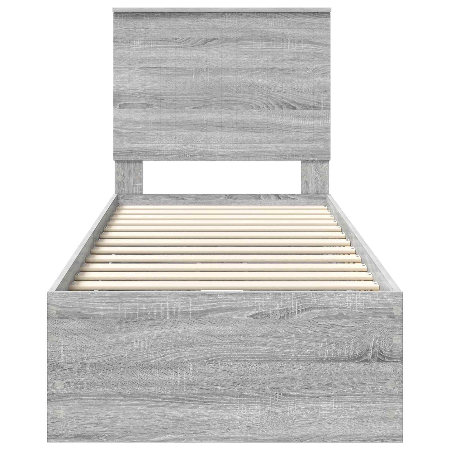 Bed Frame with Drawer Grey Sonoma 75 x 190 cm Engineer Wood