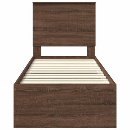 Bed Frame with Drawer Brown Oak 75 x 190 cm Engineer Wood
